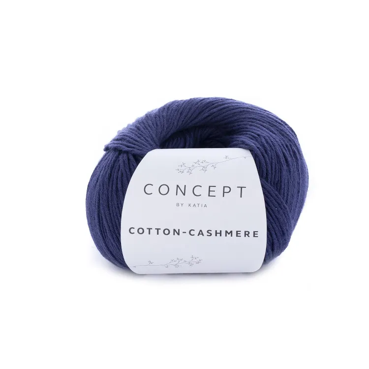 Włóczka, Katia Cotton Cashmere, 62 ciemny niebieski