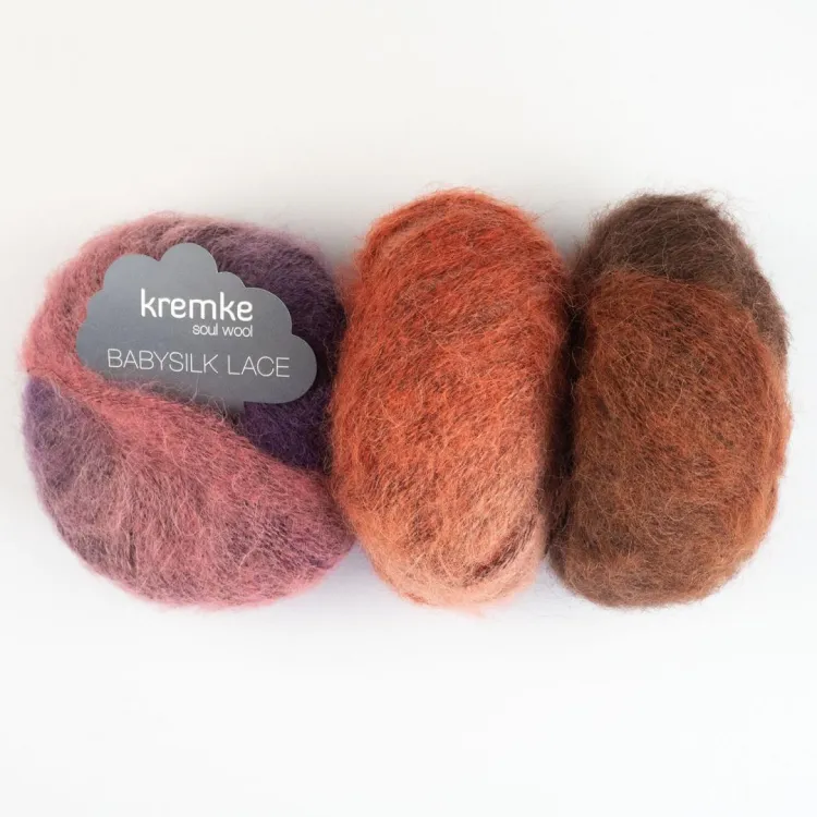 Baby Silk Lace , Kremke, cieniowana, 106 rust brown