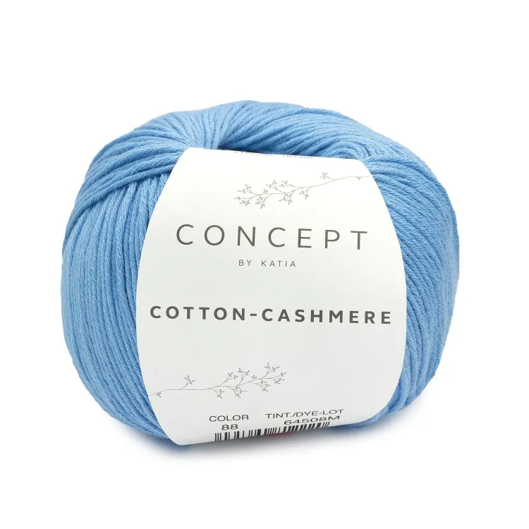 Włóczka, Katia Cotton Cashmere, 88 jasnoniebieski