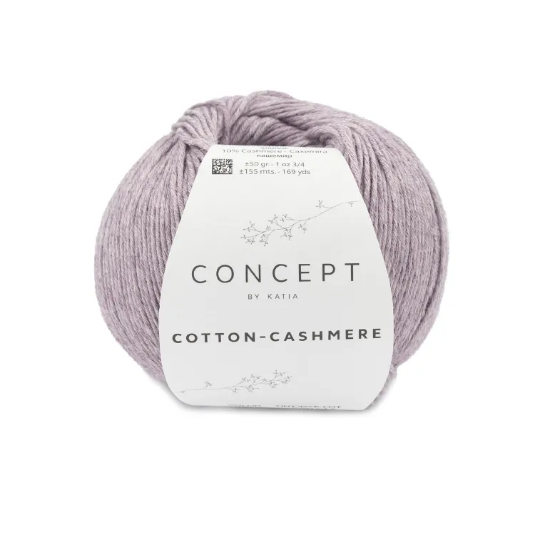 Włóczka, Katia Cotton Cashmere, 85 Fiołkoworóżowy