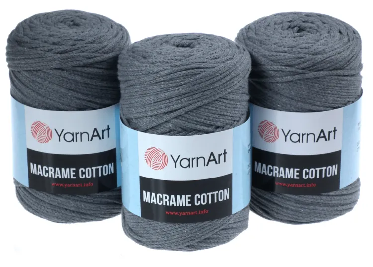 Sznurek do makramy, 3mm Yarn Art, Macrame Cotton, kolor 774 szary