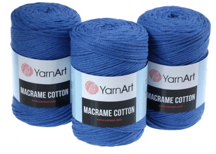 Sznurek do makramy, 3mm Yarn Art, Macrame Cotton, kolor 786 niebieski