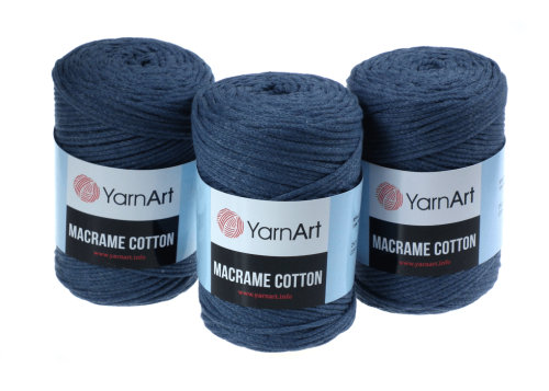 Sznurek 3mm Yarn Art, Macrame Cotton, 761 szaro niebieski, 225 m