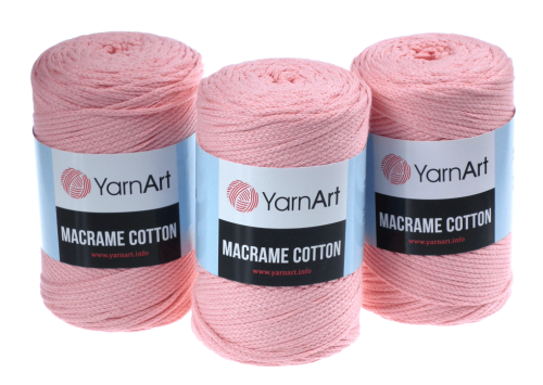 Sznurek 3mm Yarn Art, Macrame Cotton, 767 pudrowy róż