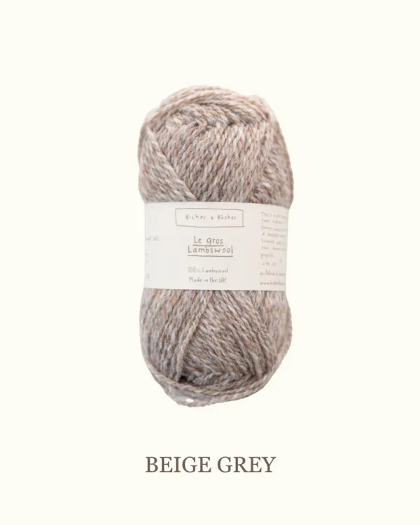 Le Gros Lambswool, Biches & Bûches, Beige Grey undyed