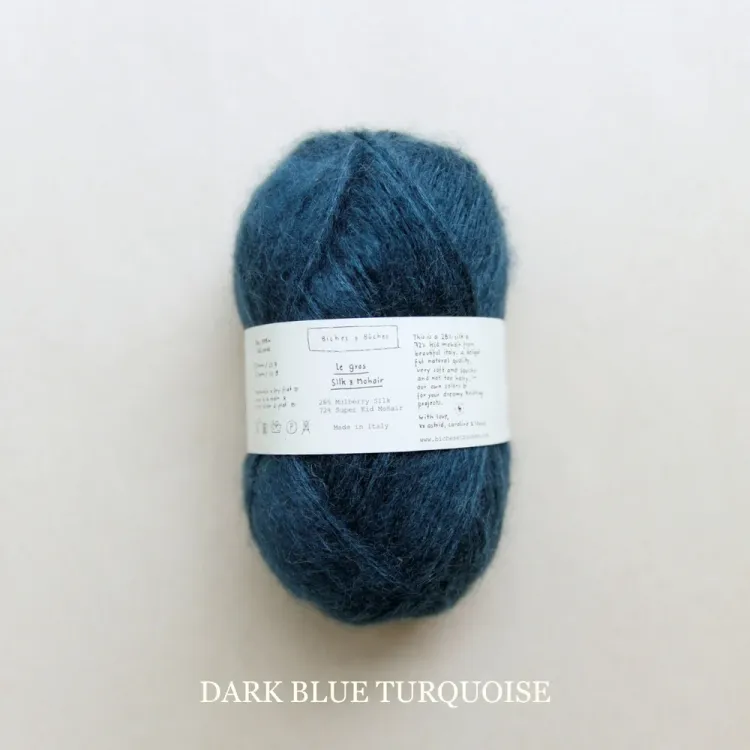 Le Gros Silk & Mohair,  Biches & Bûches, dark blue turquoise