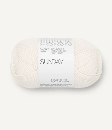 włóczka, Sunday Sandnes Garn,  1001 true white