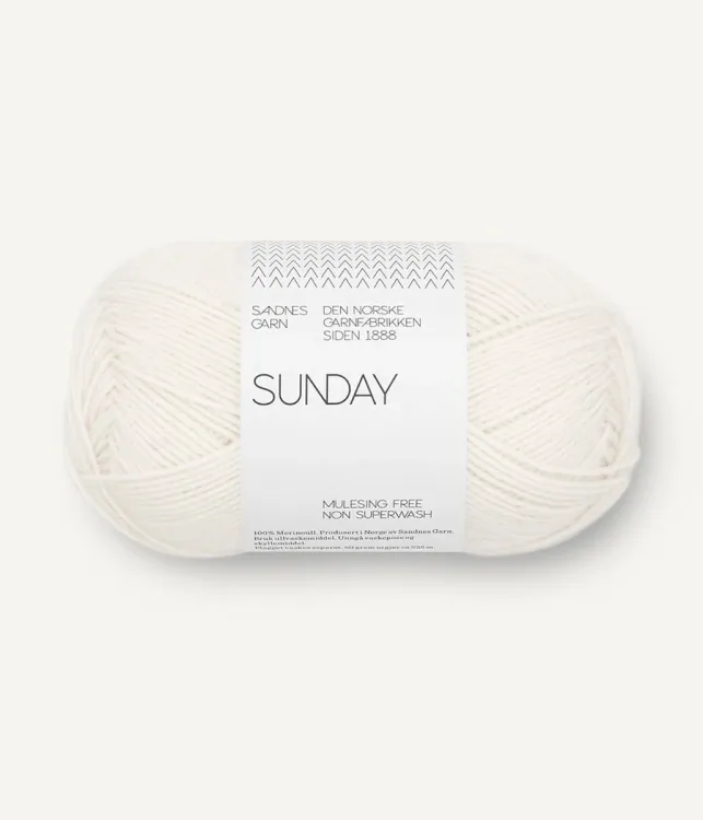 włóczka, Sunday Sandnes Garn,  1001 true white