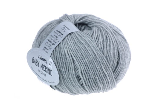 welna merino - DROPS Baby Merino - kolor 22 jasny szary