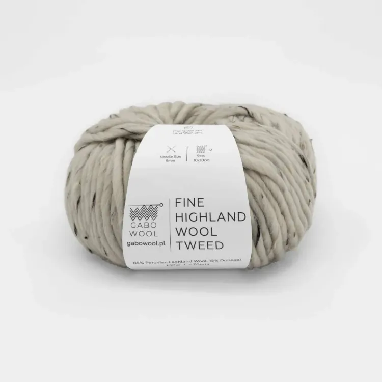 Gabo Wool Fine Highland Wool, T402 piasek tweed