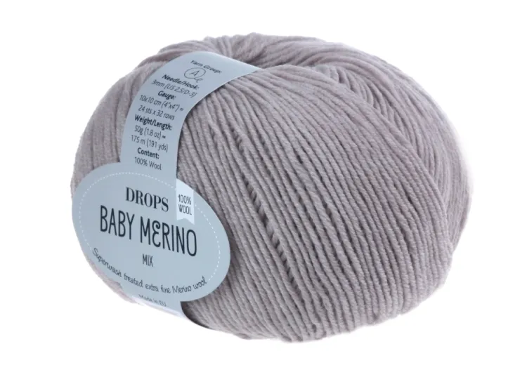 welna merino - DROPS Baby Merino - kolor 23 jasny beżowy