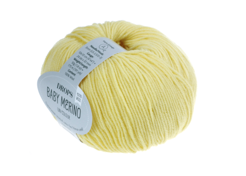 Włóczka, DROPS Baby Merino, kolor 04 żółty