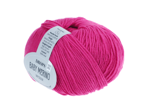 Włóczka, DROPS Baby Merino, kolor 08 fuksja