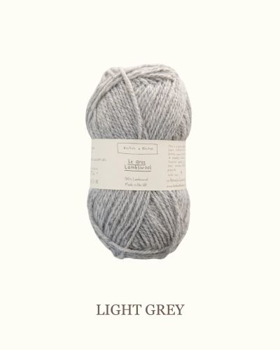 Le Gros Lambswool, Biches & Bûches, light grey undyed
