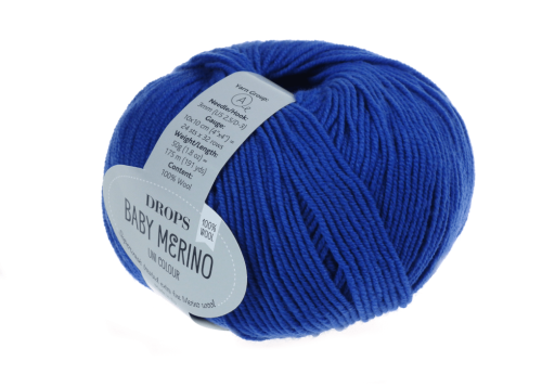 Włóczka, DROPS Baby Merino, kolor 33 jaskrawoniebieski