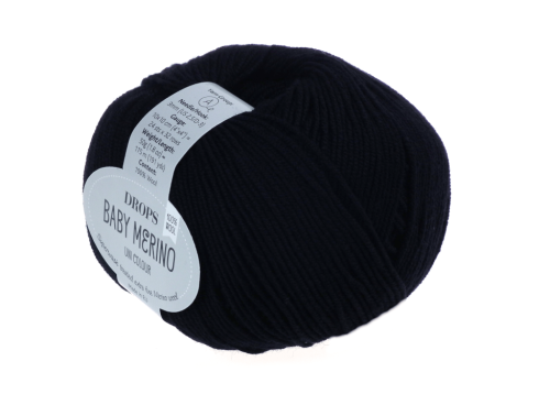 Włóczka Dla Dzieci, DROPS Baby Merino, kolor 21 czarny