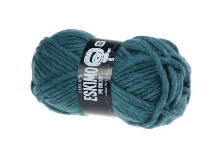 Włóczka Wełniana DROPS Eskimo, kolor 66 morska zieleń, Wełna