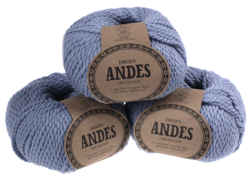 Włóczka DROPS Andes, kolor 8112 błękitny stalowy