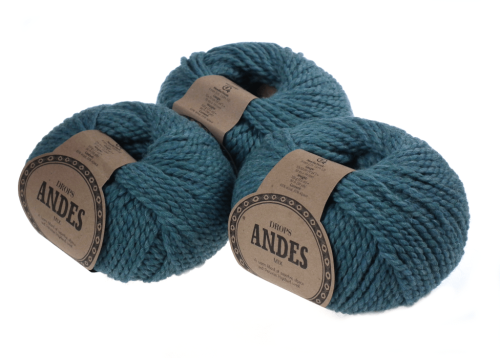 Włóczka Wełniana DROPS Andes, kolor 7130 zieleń oceanu