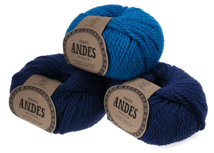 Włóczka DROPS Andes, kolor 6928  niebieski