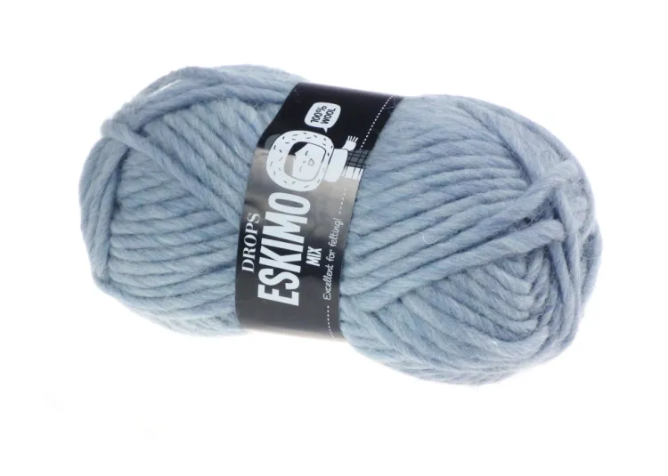 Włóczka Wełniana DROPS Eskimo, kolor 87 mgła, Wełna