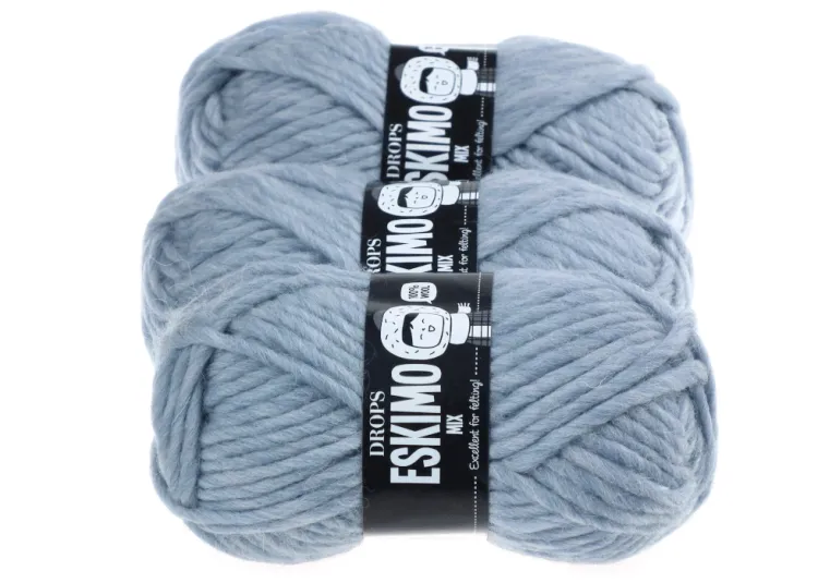 Włóczka Wełniana DROPS Eskimo, kolor 87 mgła, Wełna