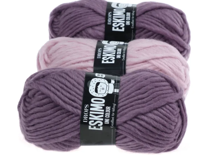 Włóczka Wełniana, Eskimo, kolor 65 wrzosowy i pastelowy różowy, Wełna