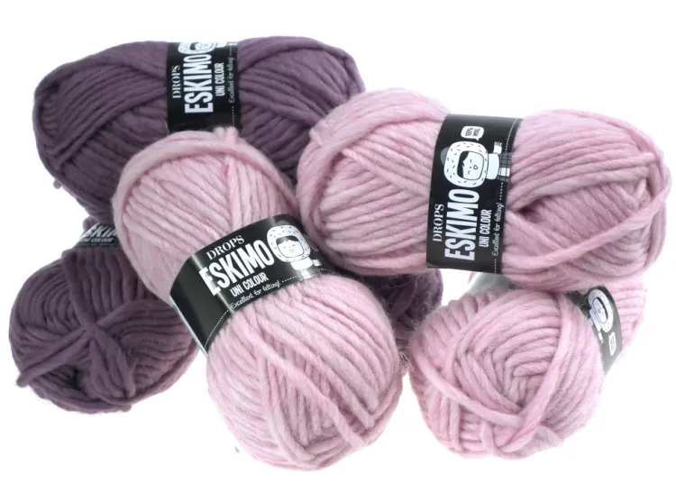 Włóczka Wełniana, Eskimo, kolor 30 pastelowy różowy i wrzosowy, Wełna