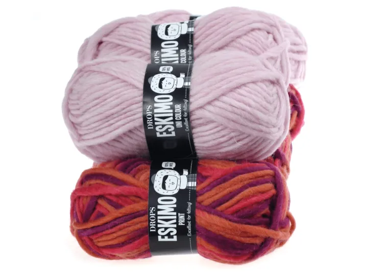 Włóczka Wełniana, Eskimo, kolor 19 spice i pastelowy różowy, Wełna