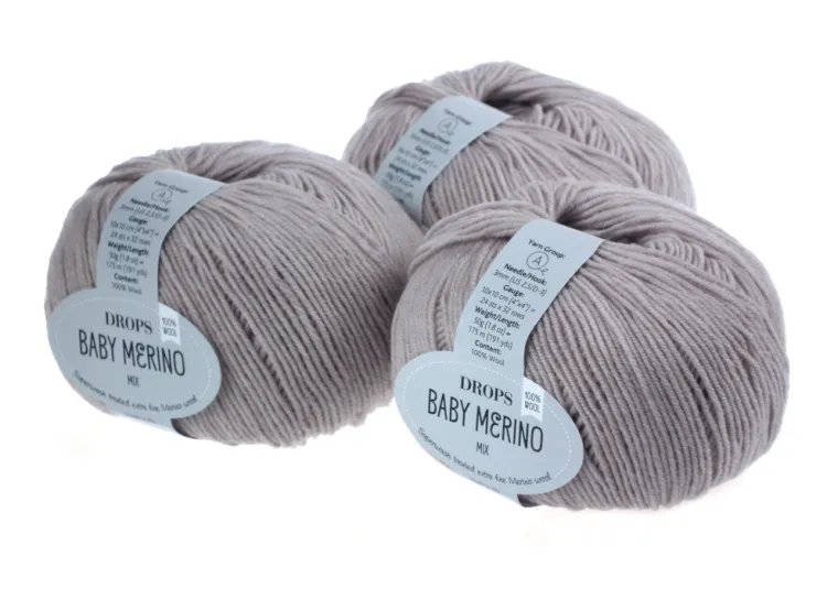 welna merino - DROPS Baby Merino - kolor 23 jasny beżowy
