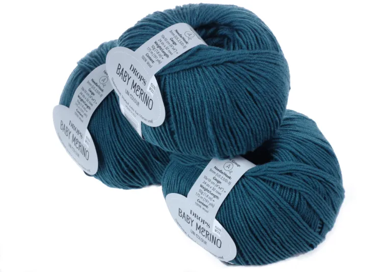 Włóczka Dla Dzieci, DROPS, Baby Merino, kolor 47 morze północne