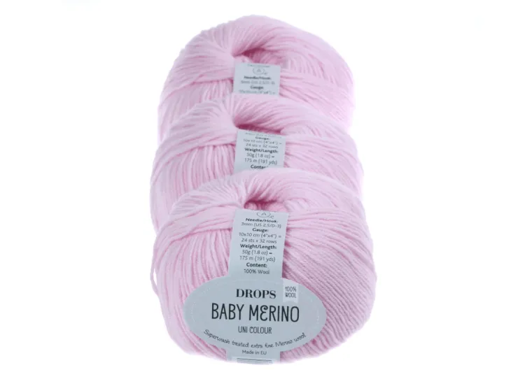 Włóczka Dla Dzieci, DROPS Baby Merino, kolor 05 jasny różowy
