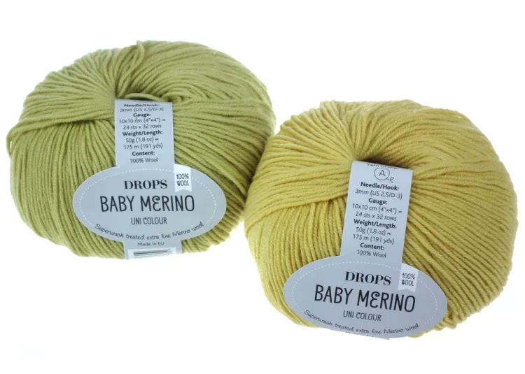 Włóczka, DROPS Baby Merino, kolor 45 cytrynowy i limonkowy